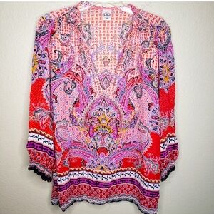 Bila Women’s Plus Size Colorful Boho Print Top- 3X